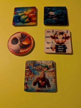 CUSTOM MADE FRIDGE MAGNETS LOT(5) NEW